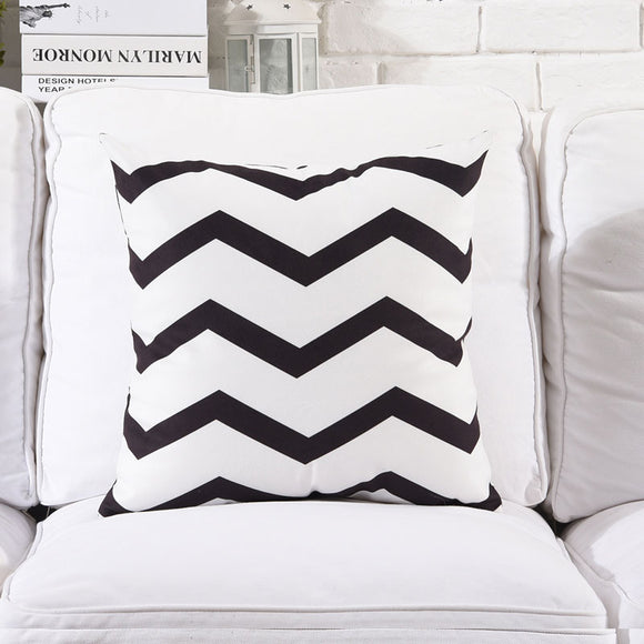 Black and White Waves Cushion cover