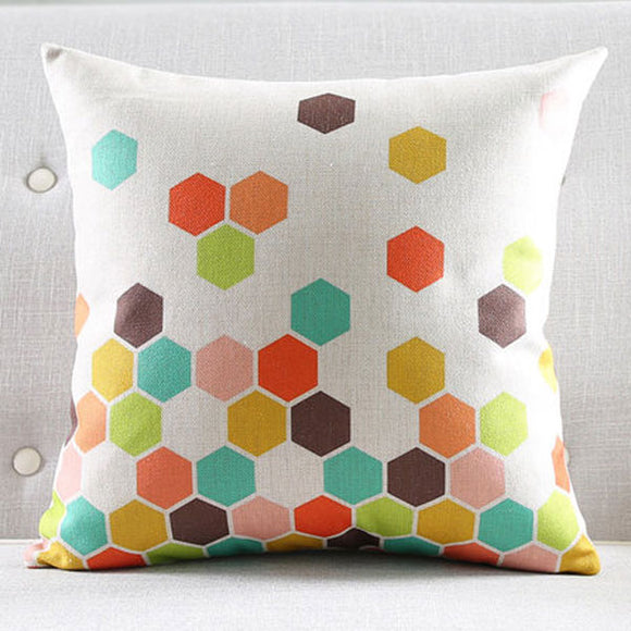 Hexa colourful Cushion cover