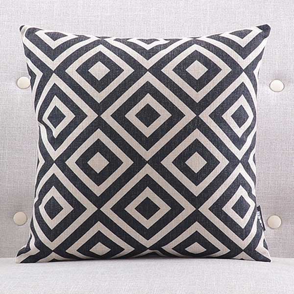 Oliver Black Geometric Cushion Cover Australia