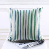 Blue Green Stripes Cushion cover