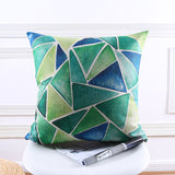 Blue Green Triangles Cushion cover