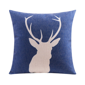 Blue Stag Cushion Cover