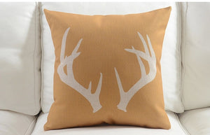 Antlers on Gold Cushion Cover