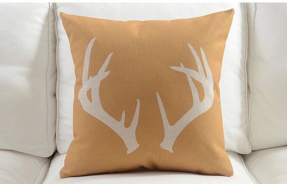 Antlers on Gold Cushion Cover