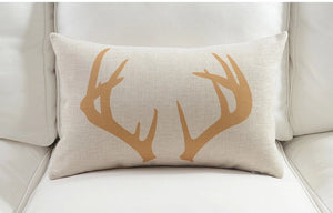 Antler Yellow Rectangle Cushion Cover