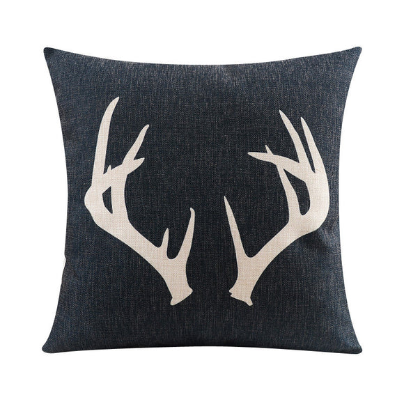Antlers On Charcoal Cushion Cover